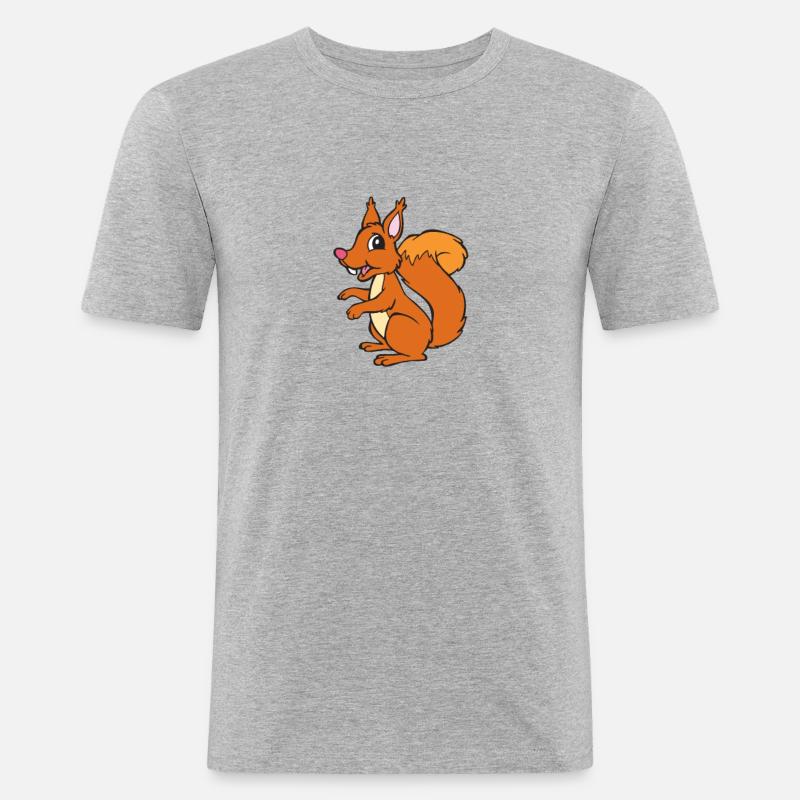 Eichhörnchen - Eichhorn - Männer Slim Fit T-Shirt - Grau meliert