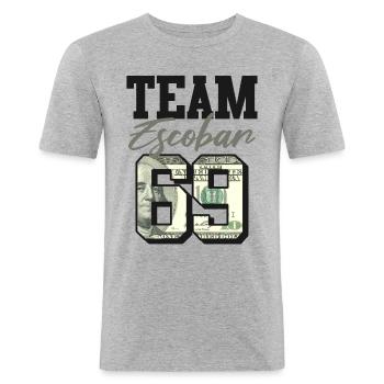 Pablo Escobar "Team Escobar" - Men's Slim Fit T-Shirt - heather grey - Front - Nik (191cm)