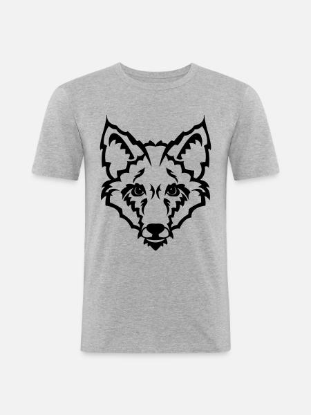 Fuchs - Männer Slim Fit T-Shirt - Grau meliert