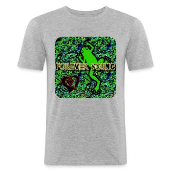 Forever Young - Club WoW - Männer Slim Fit T-Shirt - Grau meliert - Vorne - Nik (191cm)