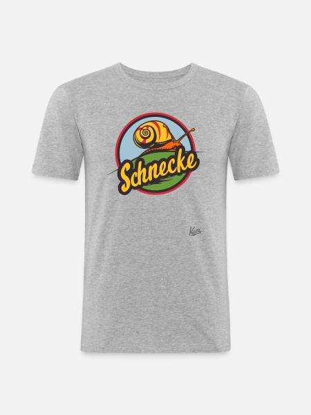 Eine bunte Schnecke - Männer Slim Fit T-Shirt - Grau meliert
