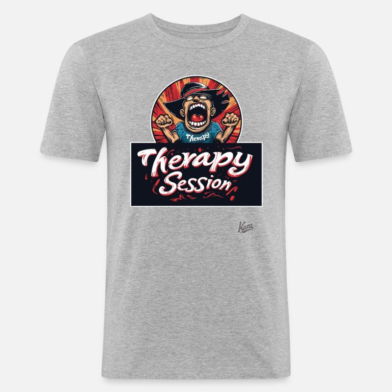 Scream therapy: Session in progress - Men's Slim Fit T-Shirt - heather grey