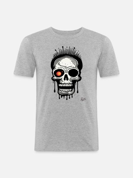 So Freaky: Laughing Skull - Men's Slim Fit T-Shirt - heather grey