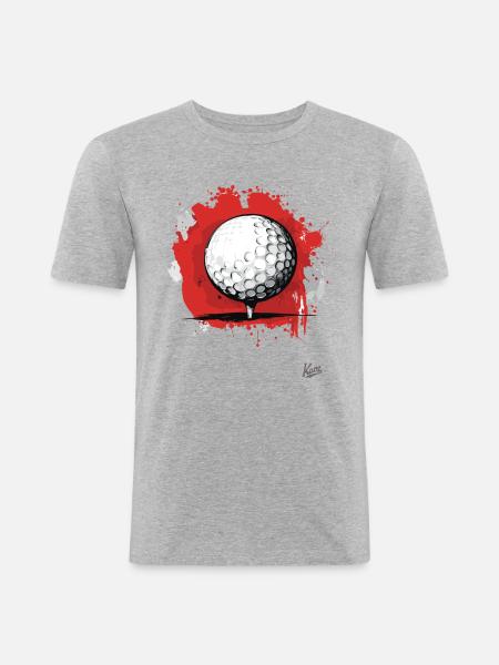 Golf Ball Golfing - Men's Slim Fit T-Shirt - heather grey