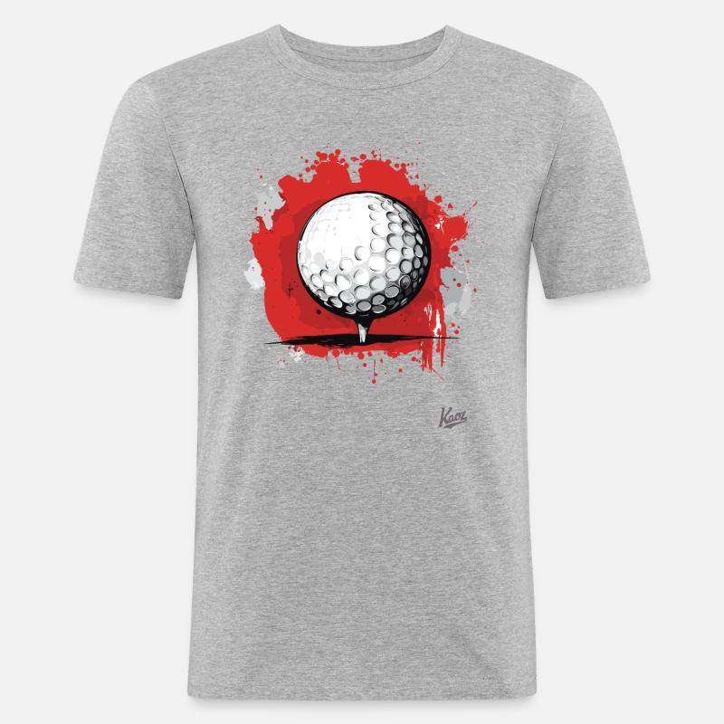 Golfball das Golfen - Männer Slim Fit T-Shirt - Grau meliert