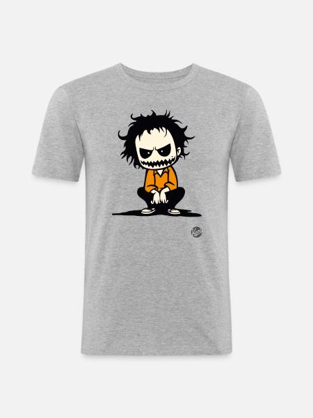 Scary Halloween Guy - Men's Slim Fit T-Shirt - heather grey
