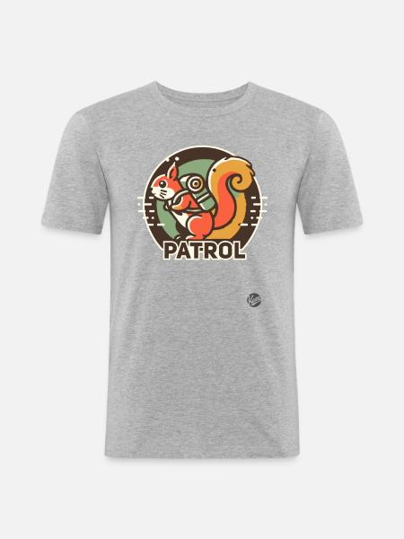 Forest Patrol Camper Squirrel - Men's Slim Fit T-Shirt - heather grey
