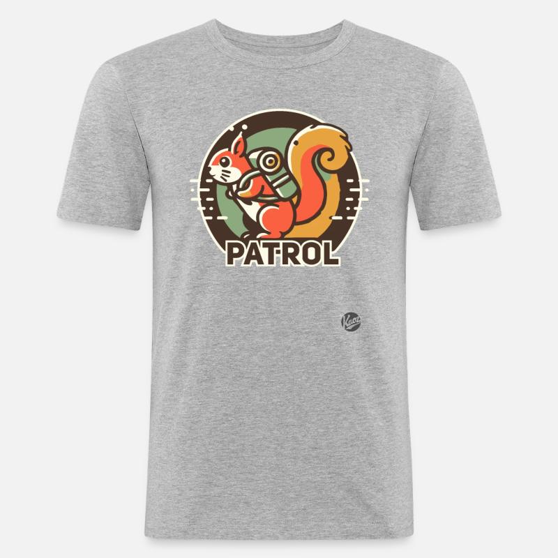 Waldpatrouille Camper Eichhörnchen - Männer Slim Fit T-Shirt - Grau meliert