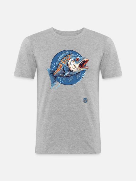 The creepy monster fish - Men's Slim Fit T-Shirt - heather grey