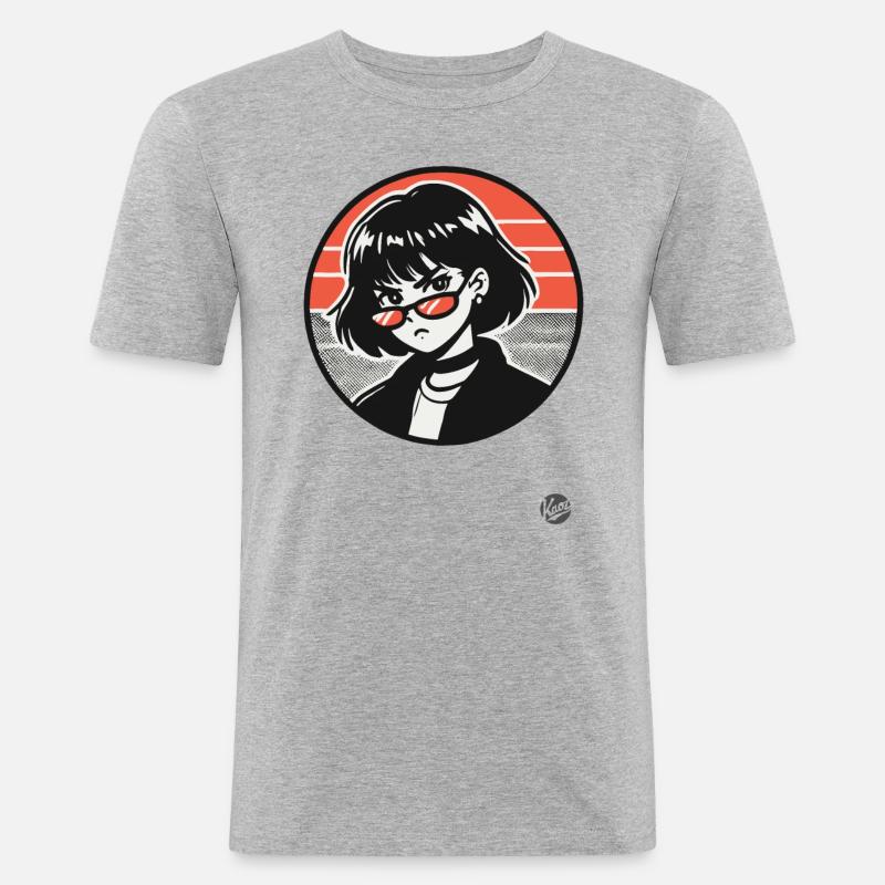 Dieses Mädchen bedeutet Ärger - Männer Slim Fit T-Shirt - Grau meliert