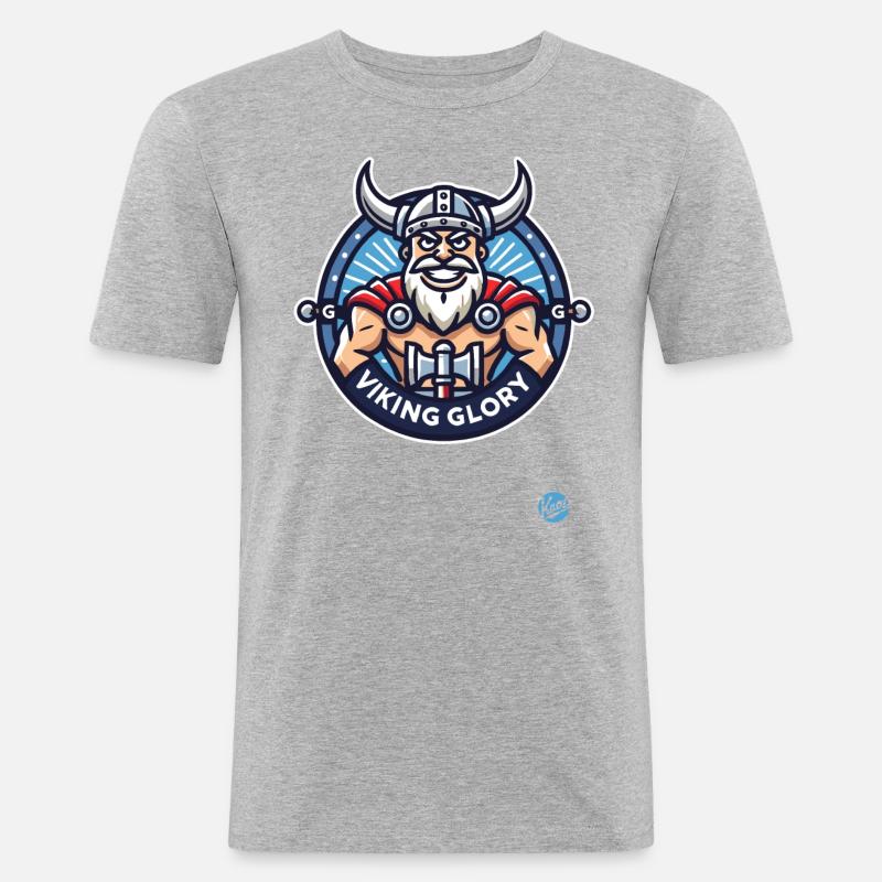 Wikinger-Ruhm - Männer Slim Fit T-Shirt - Grau meliert