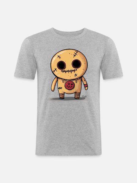 Voodoo Gingerbread Doll - Men's Slim Fit T-Shirt - heather grey