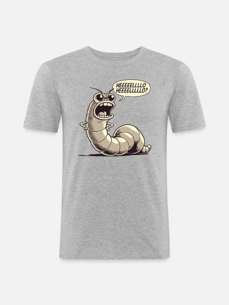 Demanding worm complains - Men's Slim Fit T-Shirt - heather grey