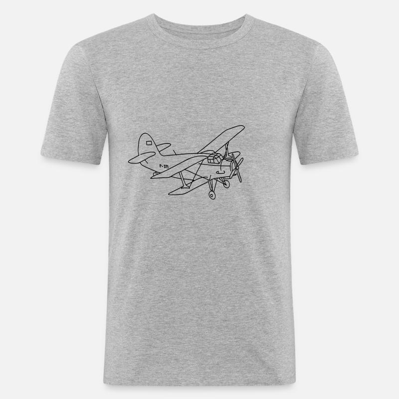 Doppeldecker - Männer Slim Fit T-Shirt - Grau meliert