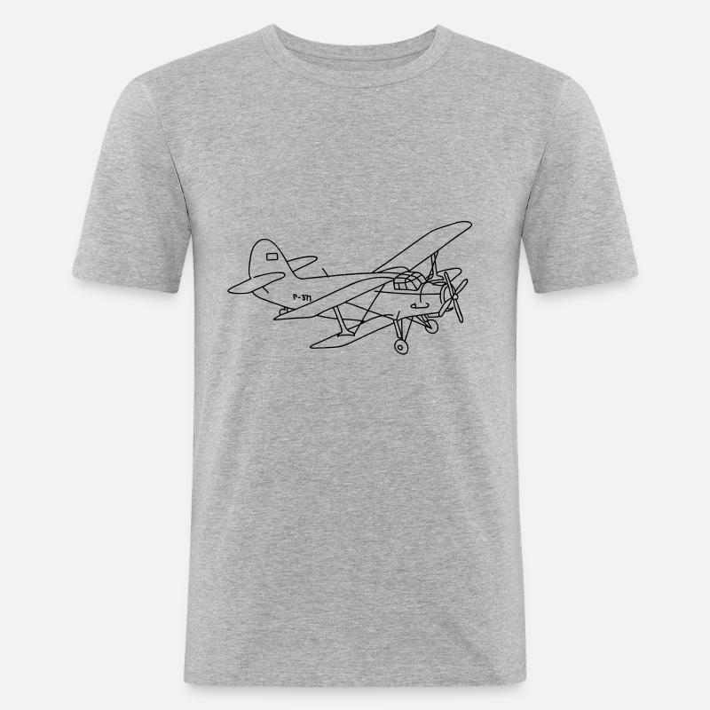 Doppeldecker - Männer Slim Fit T-Shirt - Grau meliert