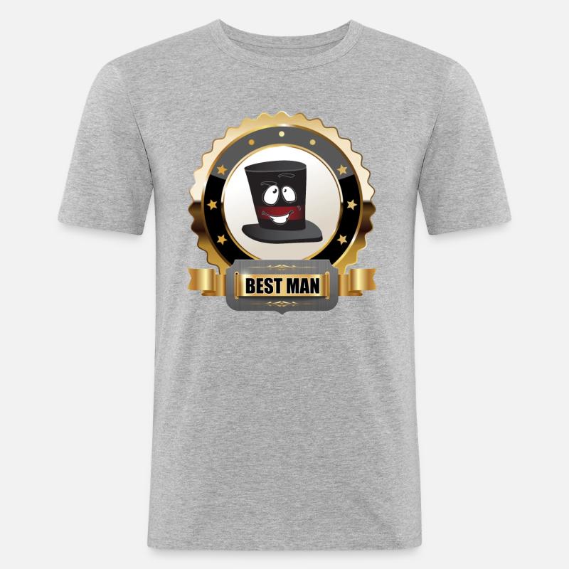 Bester Mann - Männer Slim Fit T-Shirt - Grau meliert
