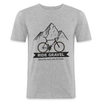 Fahren Sie Gravel Cyclocross Bike für Radfahrer - Männer Slim Fit T-Shirt - Grau meliert - Vorne - Nik (191cm)