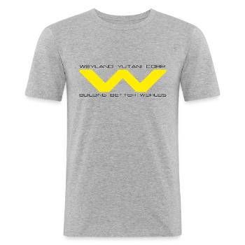 Wayland Yutani Corp. Logo - Männer Slim Fit T-Shirt - Grau meliert - Vorne - Nik (191cm)