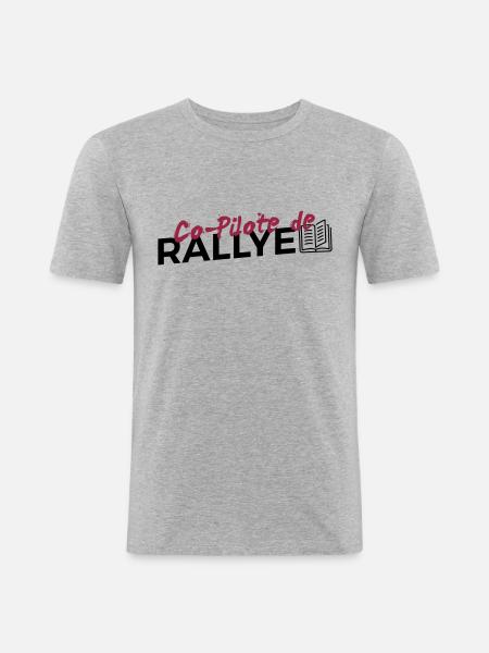 Copilote de Rallye - T-shirt près du corps Homme - gris chiné