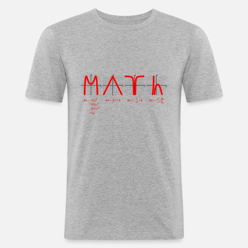 Math with Functions red - Männer Slim Fit T-Shirt - Grau meliert