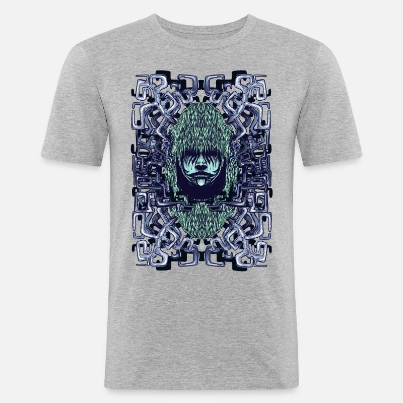 Junge mit Labirinth Hörnern - Männer Slim Fit T-Shirt - Grau meliert