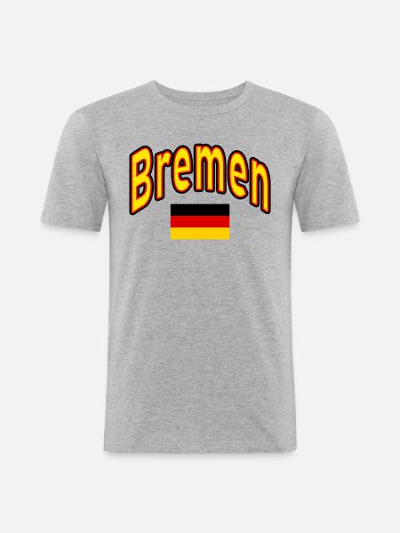 Bremen germany flag - Men's Slim Fit T-Shirt - heather grey
