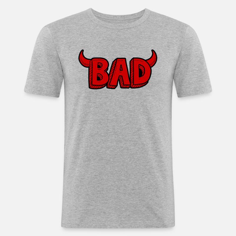 Bad oder böse - Männer Slim Fit T-Shirt - Grau meliert