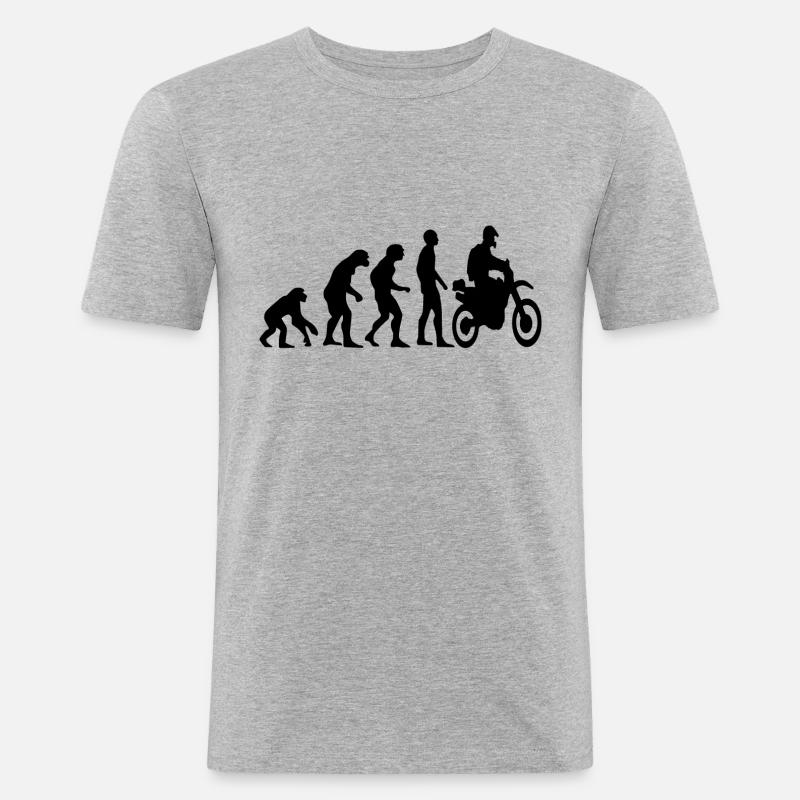Human Evolution Enduro - Männer Slim Fit T-Shirt - Grau meliert