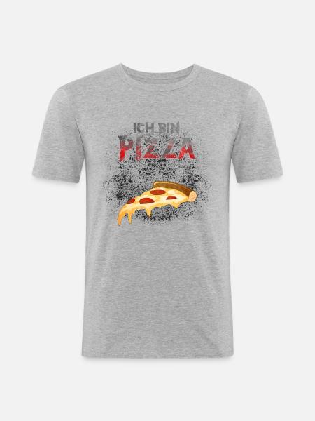 I am pizza - Men's Slim Fit T-Shirt - heather grey