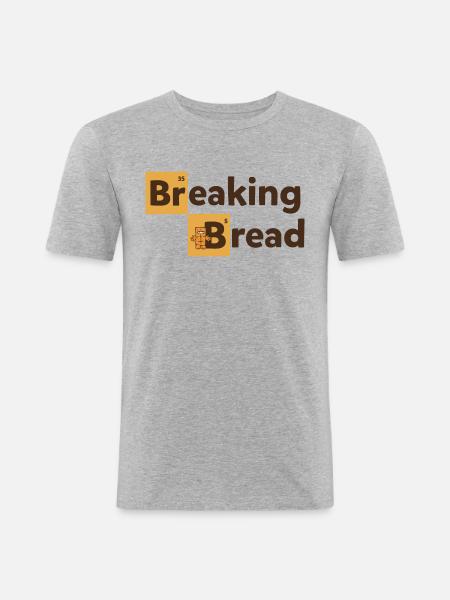 Bernd Das Brot Breaking Bread - Männer Slim Fit T-Shirt - Grau meliert