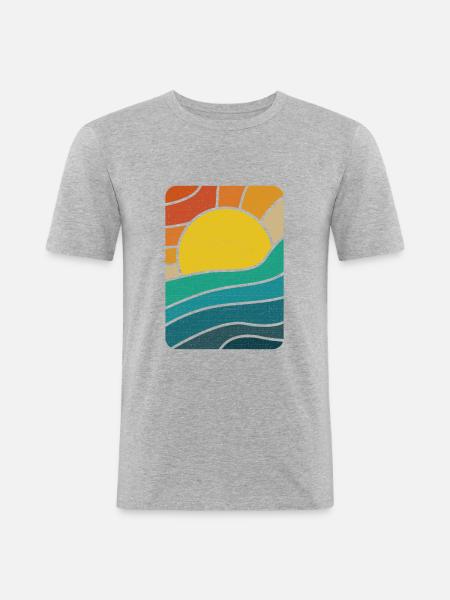 Sea Sun Sun Rays Sunlight - Men's Slim Fit T-Shirt - heather grey