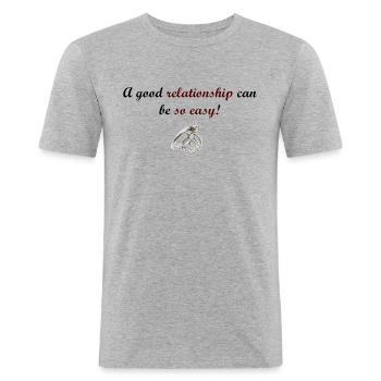 domsub-clothing.com - Men's Slim Fit T-Shirt - heather grey - Front - Nik (191cm)