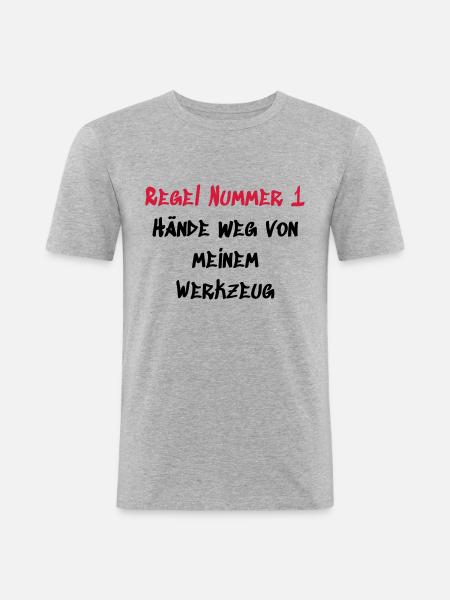 Regel 1 Werkzeug - Männer Slim Fit T-Shirt - Grau meliert