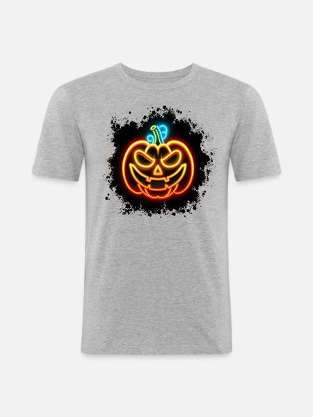 Neon Pumpkin - Men's Slim Fit T-Shirt - heather grey
