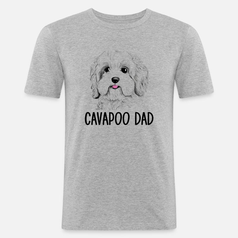 Cavapoo Dad, Cavapoo - Men's Slim Fit T-Shirt - heather grey