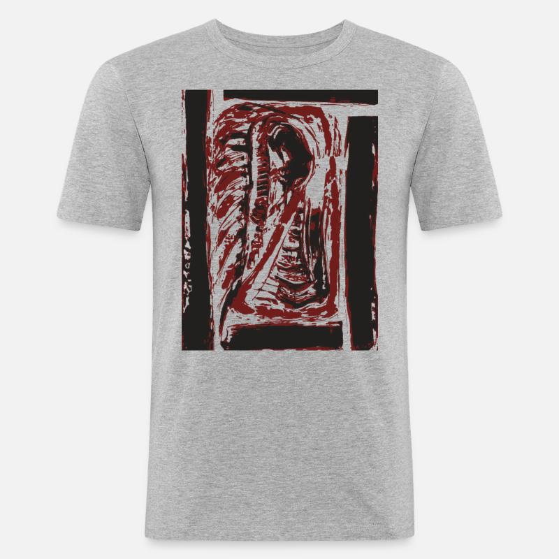 Der Tiger in Dir - Kunst - Männer Slim Fit T-Shirt - Grau meliert