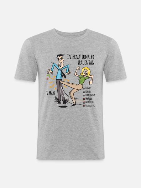 Kvindernes internationale kampdag (8. marts) - Herre Slim Fit T-Shirt - grå meleret