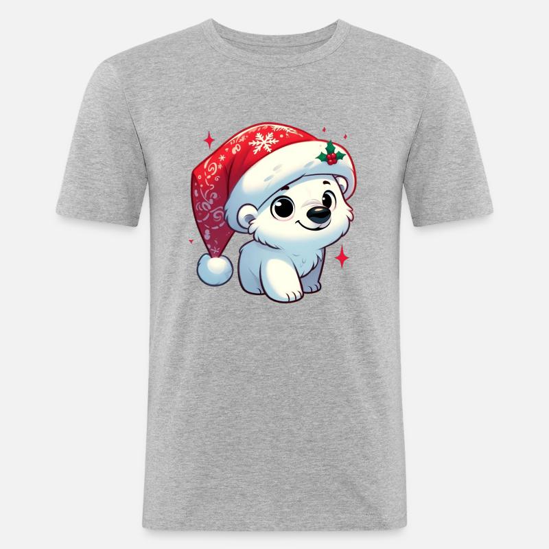 Eisbär 14 - Männer Slim Fit T-Shirt - Grau meliert