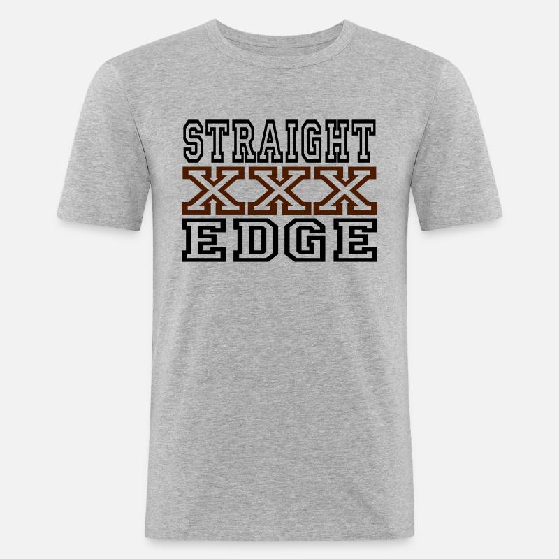straight edge - Männer Slim Fit T-Shirt - Grau meliert