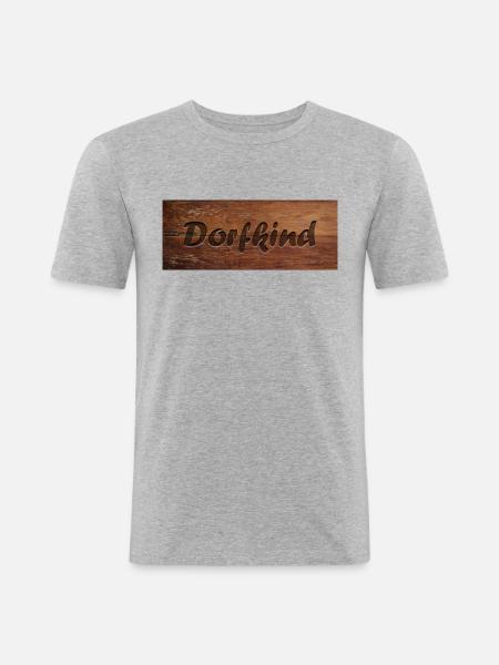 Dorfkind - Männer Slim Fit T-Shirt - Grau meliert