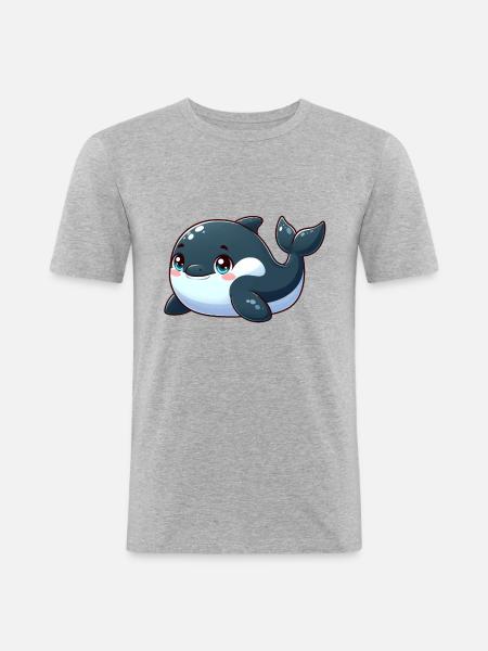 killer whale - Men's Slim Fit T-Shirt - heather grey