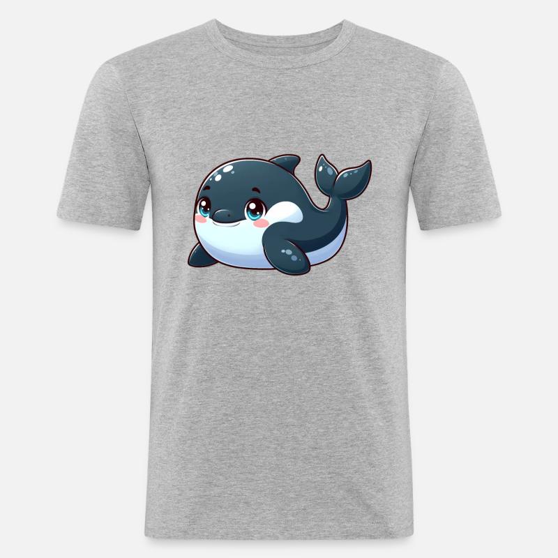 orque - T-shirt près du corps Homme - gris chiné