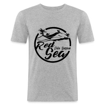 Red Sea - Männer Slim Fit T-Shirt - Grau meliert - Vorne - Nik (191cm)