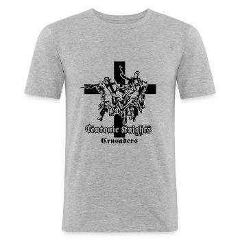 teutonic knights Holy Crusaders - Men's Slim Fit T-Shirt - heather grey - Front - Nik (191cm)
