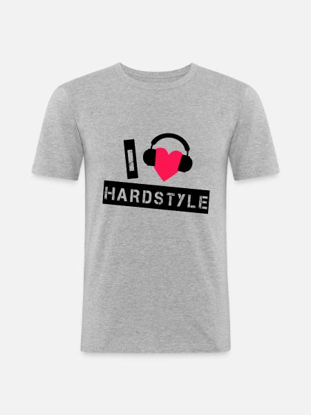 Hardstyle - Männer Slim Fit T-Shirt - Grau meliert