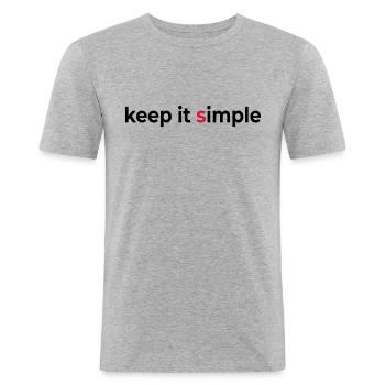 keep it simple - Männer Slim Fit T-Shirt - Grau meliert - Vorne - Nik (191cm)