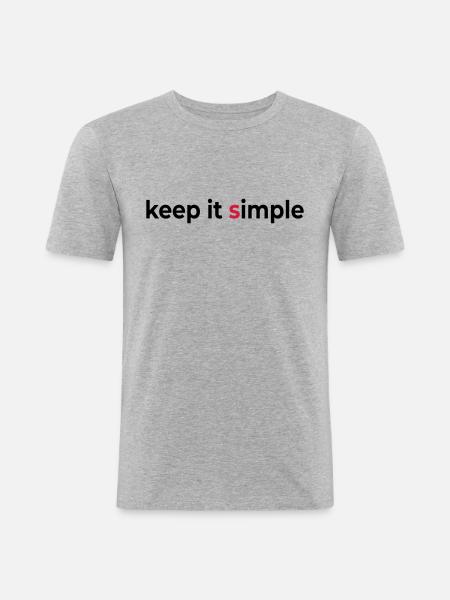 keep it simple - Männer Slim Fit T-Shirt - Grau meliert