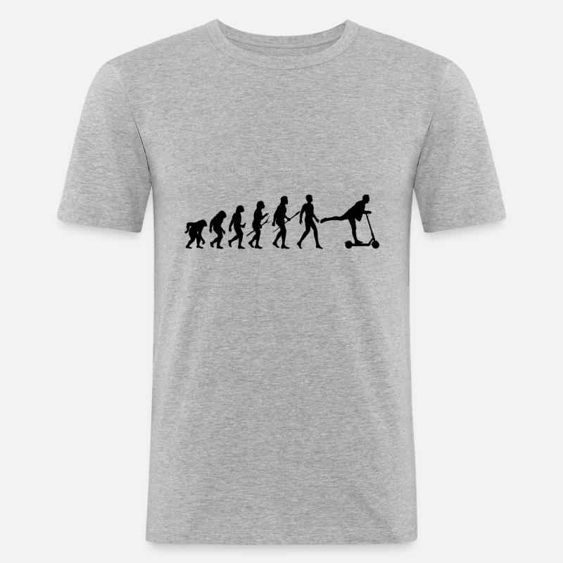 Escooter E-Scooter Evolution - Männer Slim Fit T-Shirt - Grau meliert