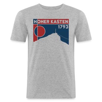 High Box Mountain Hiking Alpstein Souvenir - Men's Slim Fit T-Shirt - heather grey - Front - Nik (191cm)