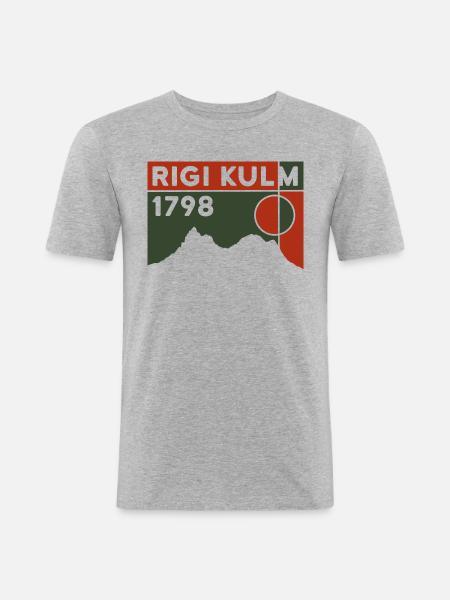 Rigi Kulm Berg Luzern Wandern Souvenir Andenken - Männer Slim Fit T-Shirt - Grau meliert